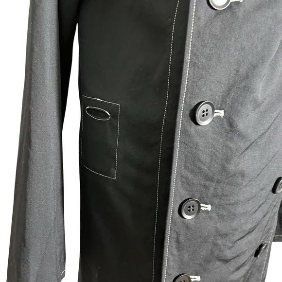 Y'S BY YOHJI YAMAMOTO Y2K Funnel Neck Wool Double-Breasted Dip-Dyed Long Jacket - Picture 6 of 16